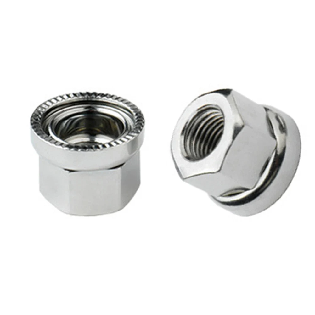 

M10 Track Wheel Nuts New Silver Steel Track Wheel Axle Bicycles Bike For Dead-flying Integrated Washer M9/M10 3/8