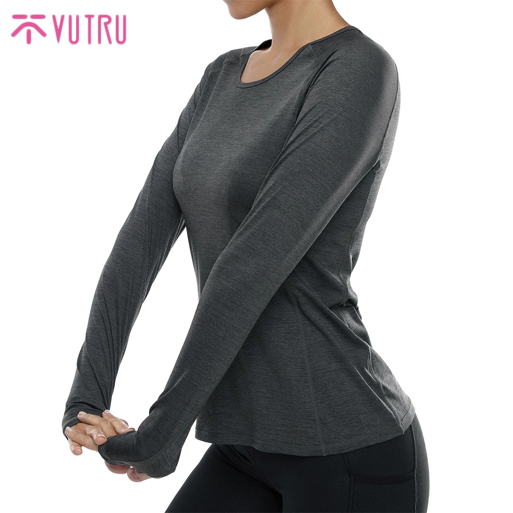 

VUTRU Women Yoga Tops Long Sleeve Fitness Running T Shirts Gym Wear Sports Wear Female Yoga Shirt Black Mesh Back Sports Clothes