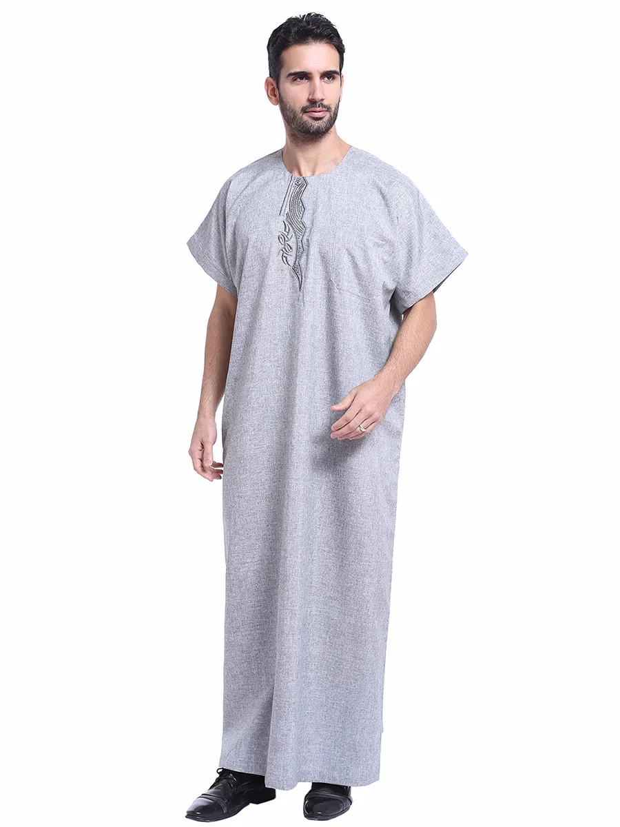 Summer Fashion Traditional 2022 Arabic Boy Dress Indian Dubai Islam Robes Muslim Men White Black Working Kaftan Clothing