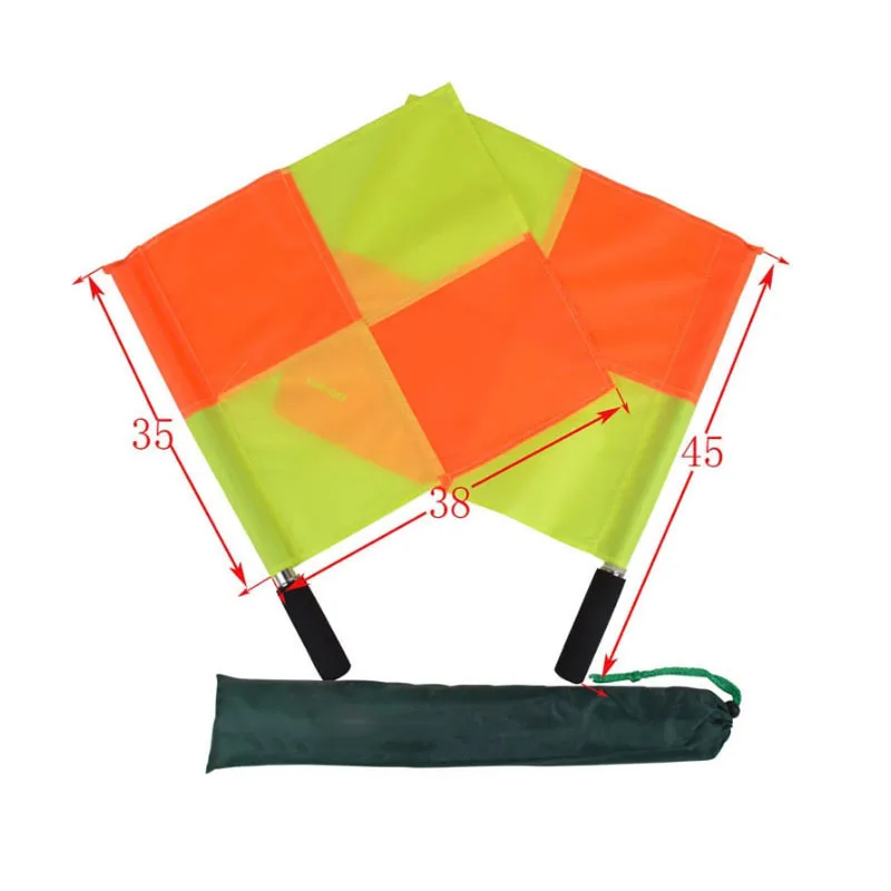 

PortableSoccer Referee Flag Referee Linesman Flag Outdoor Football Game Referee Equipment Red and Yellow Quartered Flag