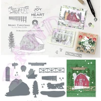 new dies arrivals 2022 christmas barn metal cutting die clear stamps decor scrapbooking craft cut card paper embossing handmade