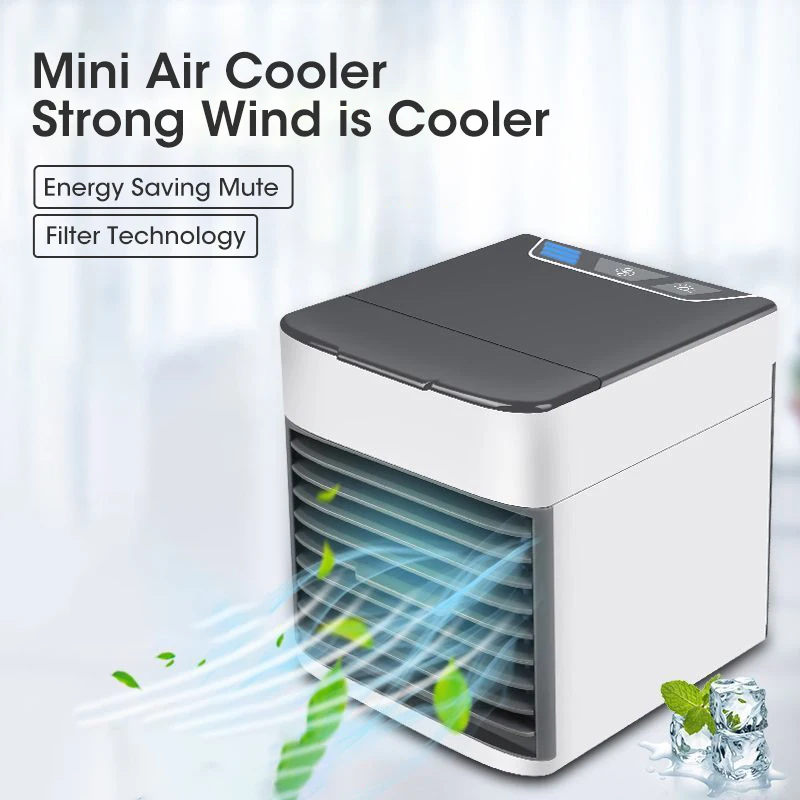 

Portable Small Air Conditioning Fan Mini Air Cooler Multifunctional Refrigeration Fan USB Mobile Home Desktop Air Cooling