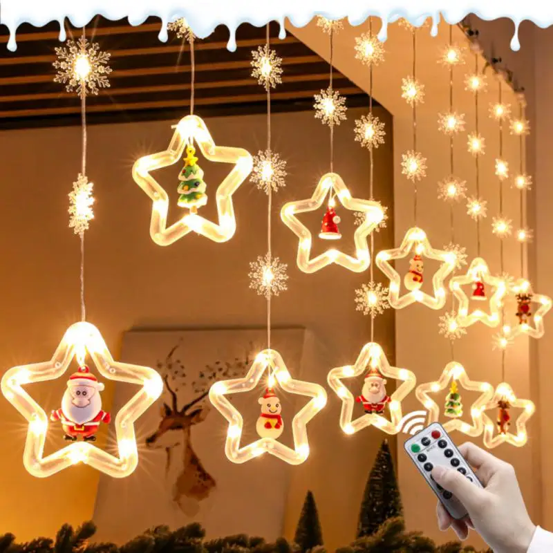 

Remote Control LED String Lights 5V USB Powered String Light Party Family Decoration Courtyard Christmas Star Hanging Ornaments