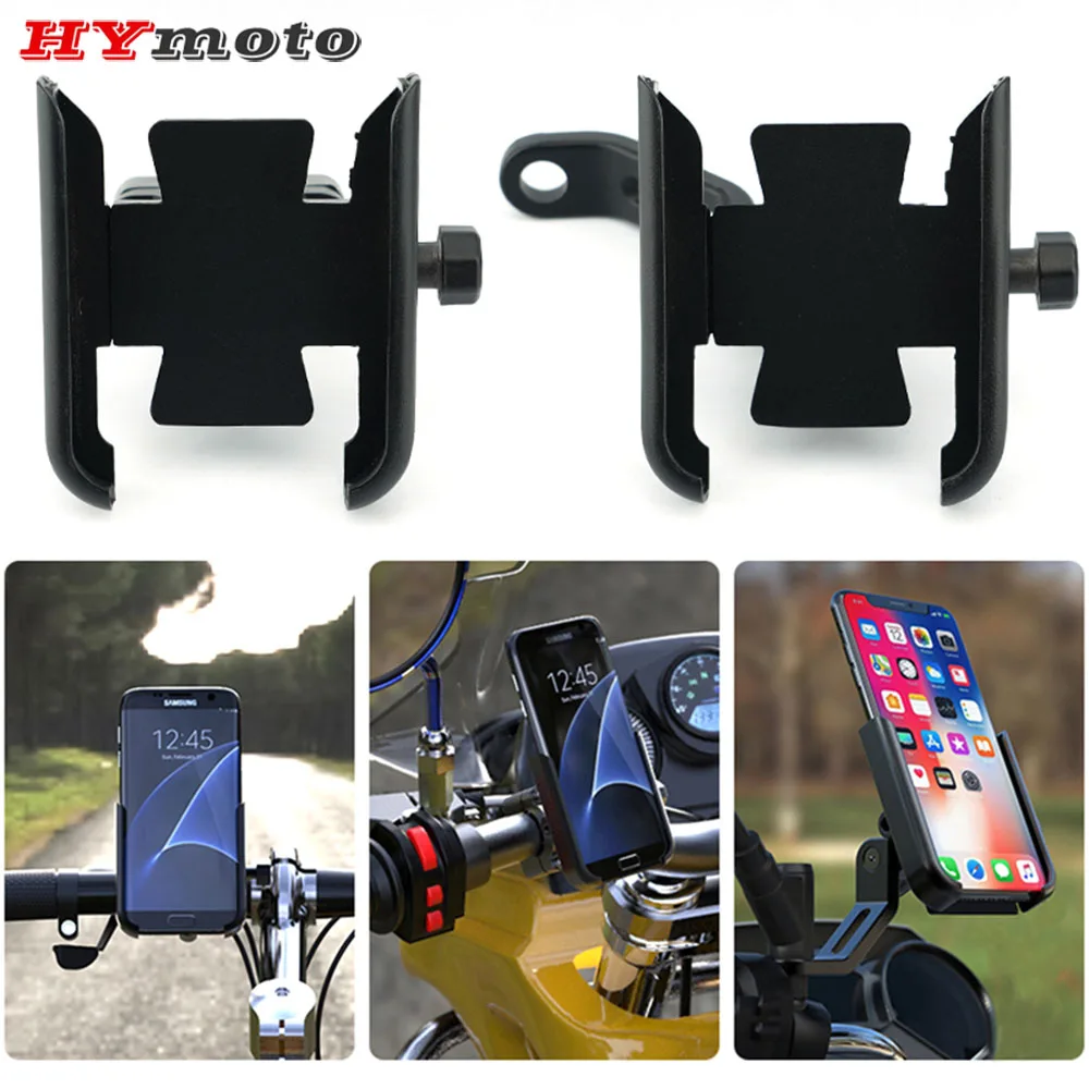 

Universal For Motorcycle Bike Aluminum Alloy Phone Holder GPS Bracket Mount Clip Support Mirro Handlebar Mount For Smartphone