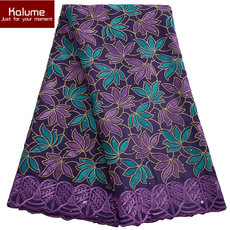 

Kalume African Lace Fabrics 2022 High Quality embroidery Swiss Voile Lace In Switzerland Swiss Cotton Lace Fabric 5 Yards A2867
