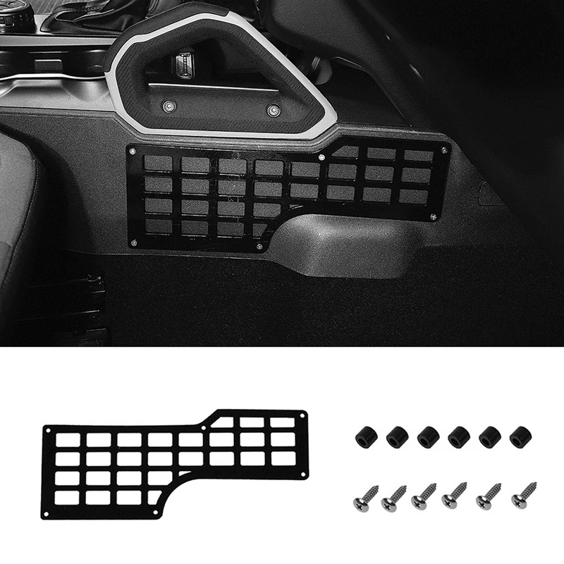 

Center Console Molle Panel For Ford Bronco 2021 2022 Shifter Gear Storage Organizer Hanging Rack Accessories, Black