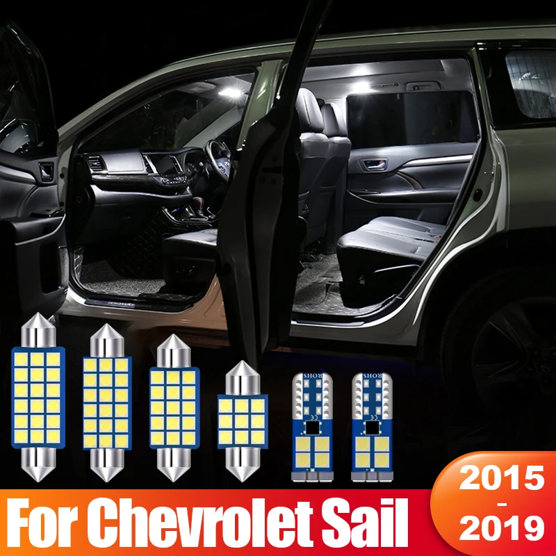 

For Chevrolet Sail 2015 2016 2017 2018 2019 2pcs Error Free Canbus Car LED Interior Dome Reading Lamp Trunk Light Accessories