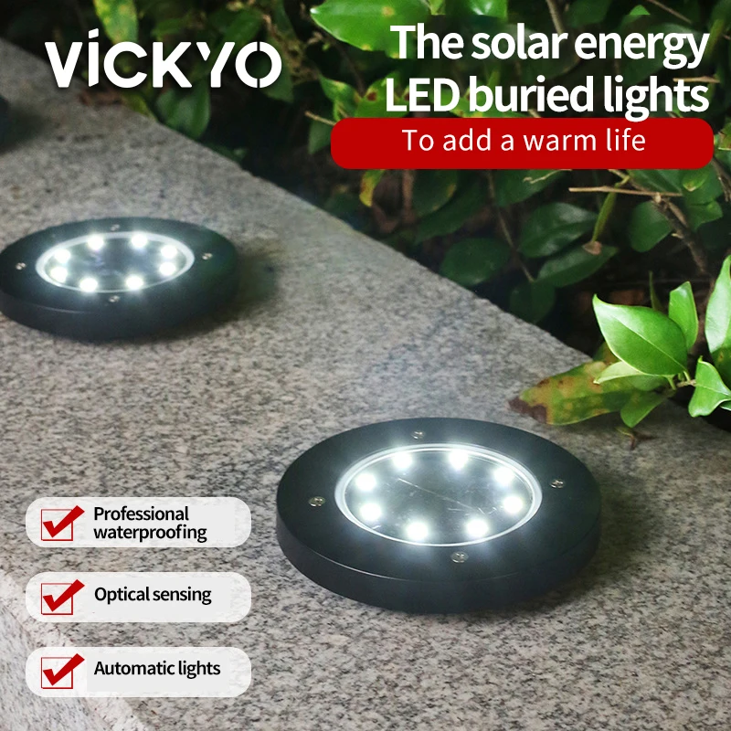 

VICKYO Outdoor LED Solar Light 8LED Solar Lawn Lamps IP65 Waterproof Garden Landscape Lights For Garden Villa Courtyard Terrace