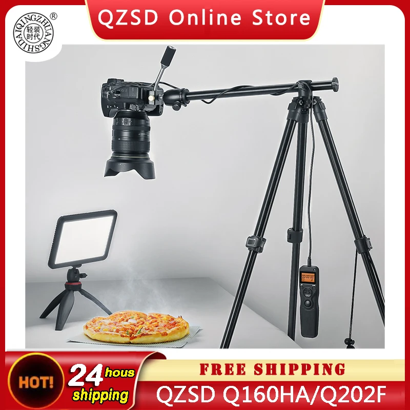 QZSD Q160HA Video Tripod Camera Tripods with 3-Way Pan Tilt Head for Canon Nikon Sony DSLR Cameras Camcorders Mini Projector