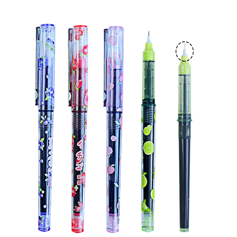 

0.5mm Writing High Quality 4 Colors Gel Pens Black Ink Refills for School Students Exam Office Kawaii Cute Stationery Supplies