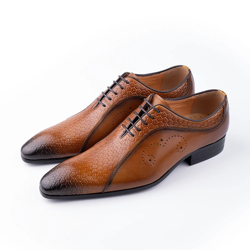Мужская классическая вечерняя Свадебная обувь коричневые броги с боковой
