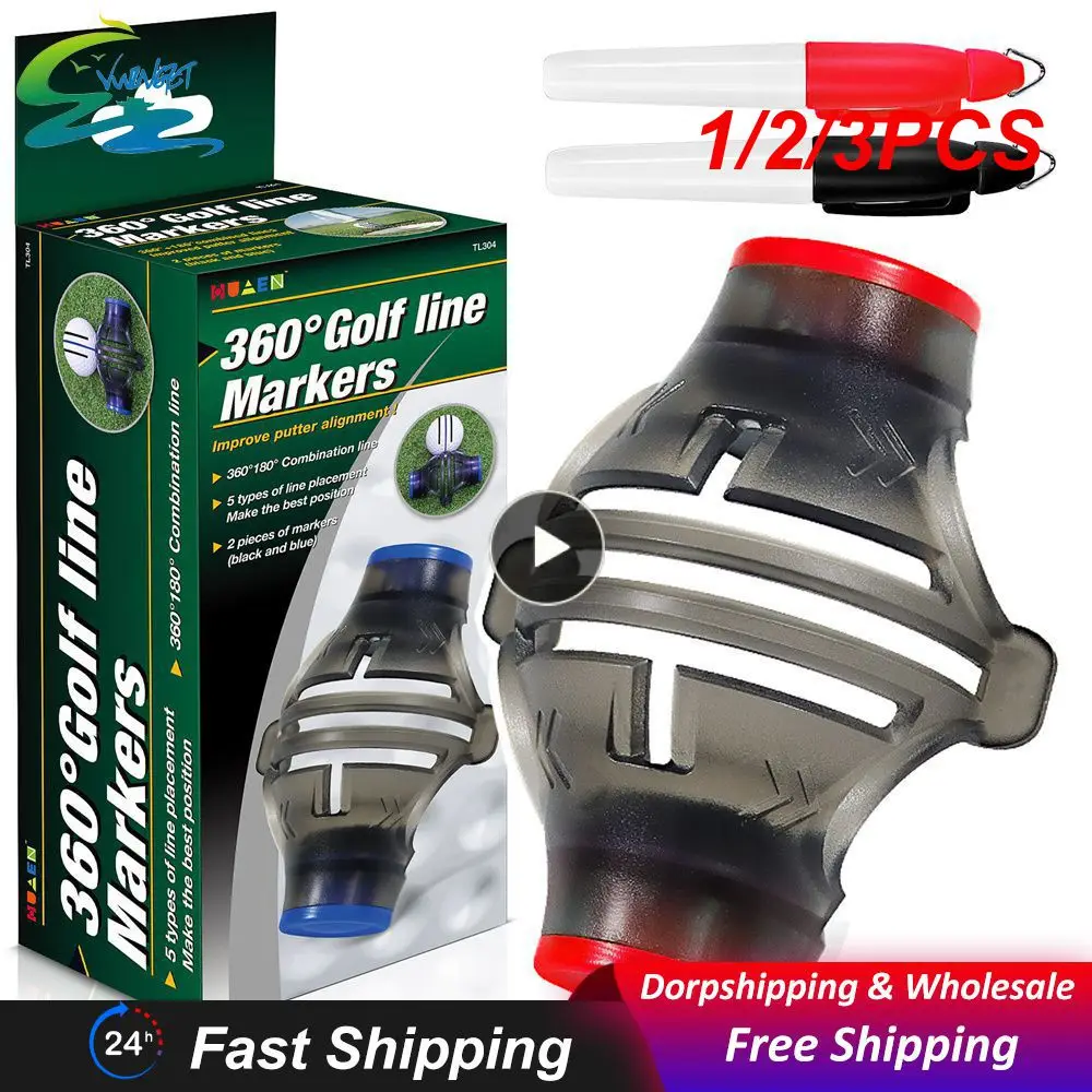 

1/2/3PCS Golf Ball Line Liner Drawing Marking Alignment Putting Tool Golf Ball Line Marker 360 Degree Rotation Drawing Tool and