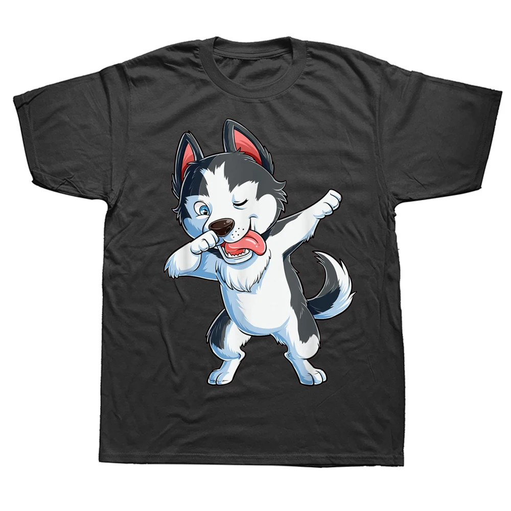 

Funny Dabbing Siberian Husky Dog Lover Dab T Shirts Graphic Cotton Streetwear Short Sleeve Birthday Gifts Summer Style T-shirt