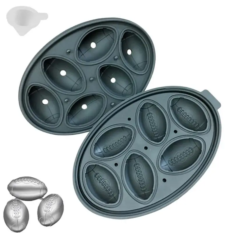 

Silicone Ice Cube Mold 6-cavity Silicone Ice Maker Leak-Free BPA Free 6-Cavity Oval Shape Reusable Ice Maker With Lid And Funnel
