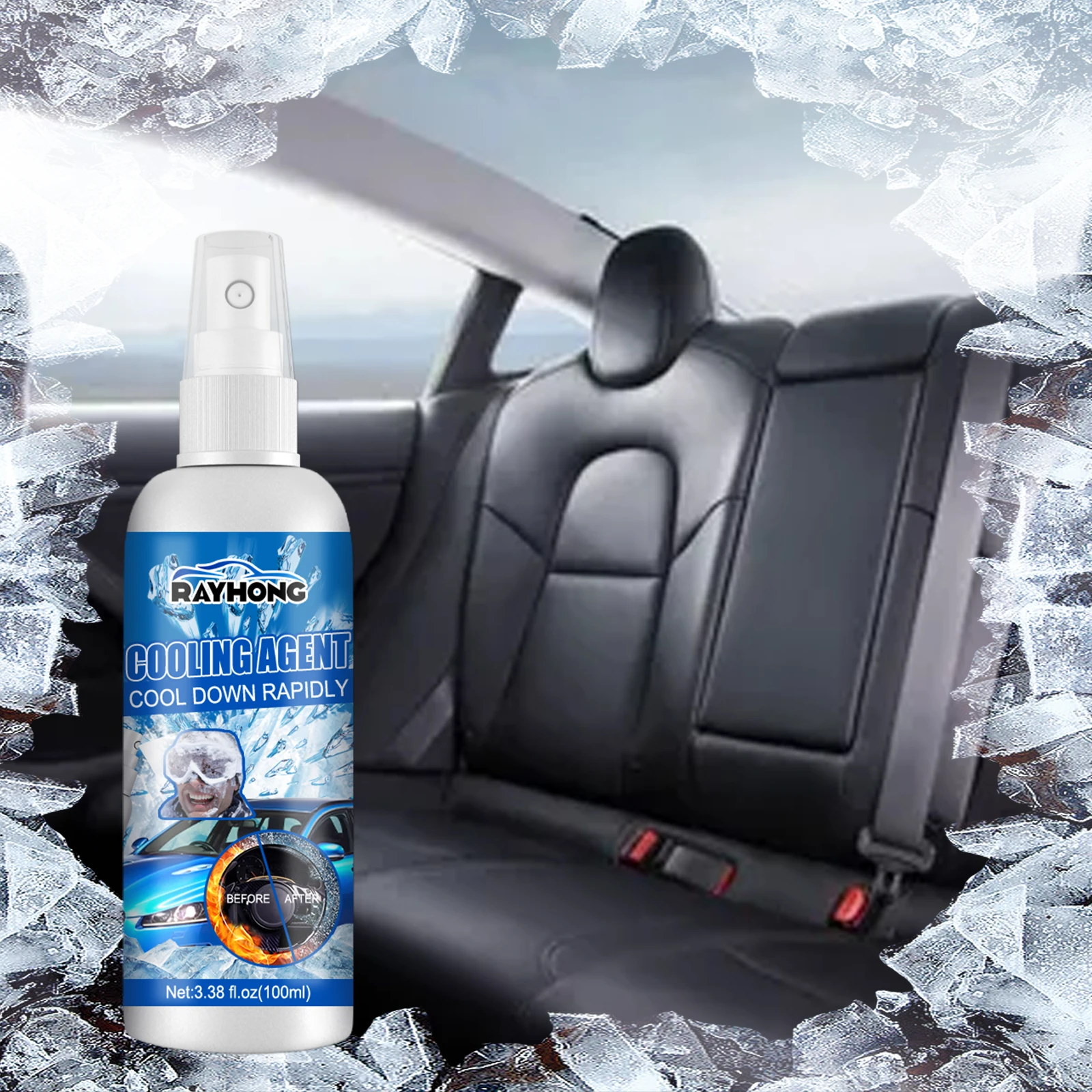 

Quick Cooling Agent Cool Artifact Summer Air Fast Cooling Spray Car 100ML автомобильные товары Car Accessories