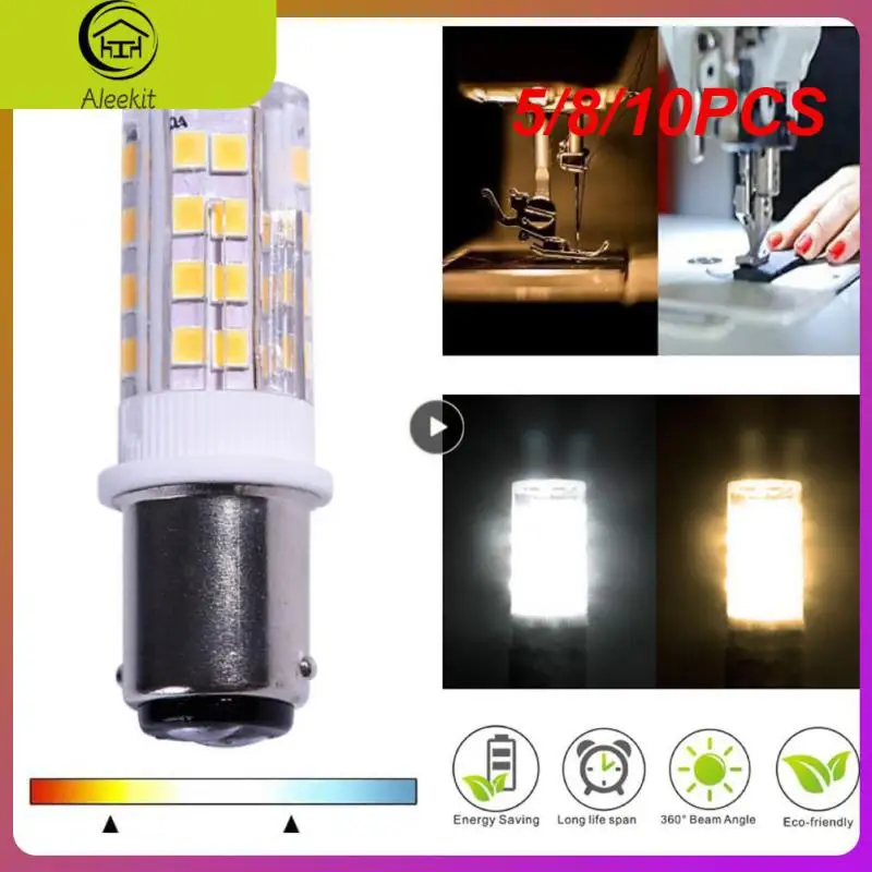 

5/8/10PCS 350-360lm Lights For Sewing Machine High Brightness Corn Bulbs 220v Led Lights Crystal Lamp Energy Saving Super Bright