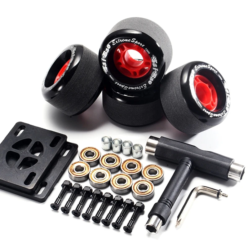 

Arrival 78A 70X42mm Skateboard Wheels with ABEC-11 Bearing with Tools with 6mm Skateboard Rubber Gasket Screw Wheel