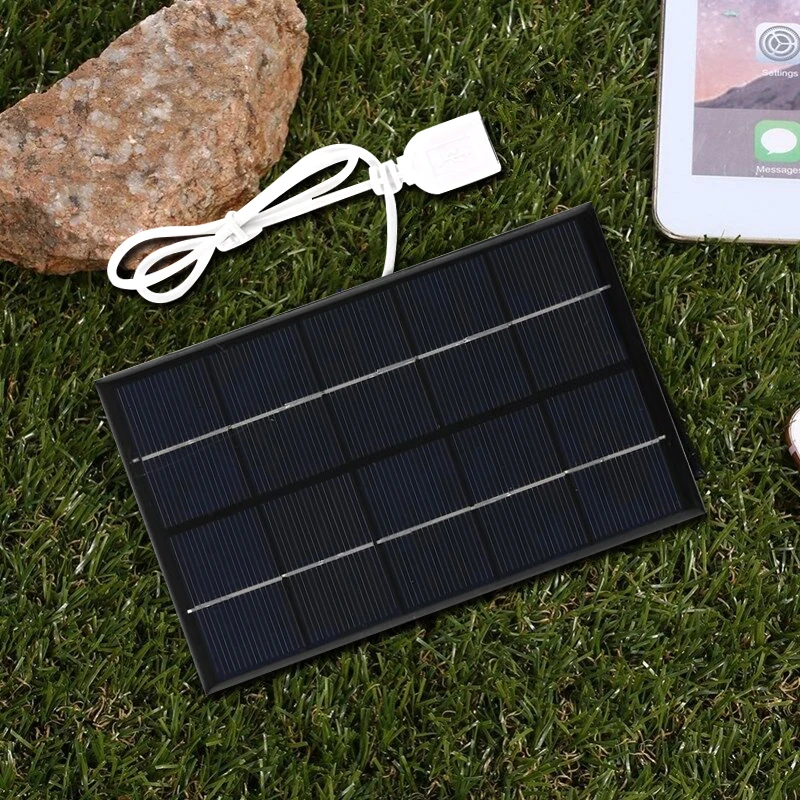 

USB Solar Panel Outdoor 5W 5V Portable Solar Charger Pane Climbing Fast Charger Polysilicon Travel DIY Solar Charger Generator