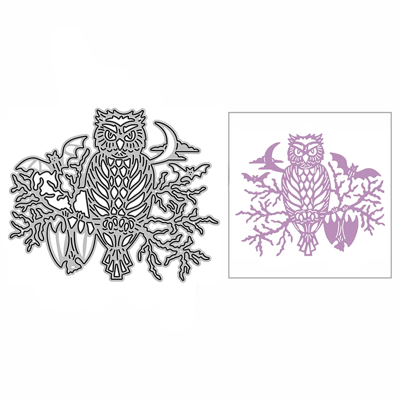 Новинка форма для тиснения летучая мышь Сова ветви ремесло 2021 металлические