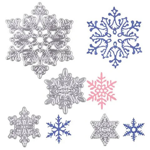 Металлические штампы для скрапбукинга "Снежинка", 4 шт.