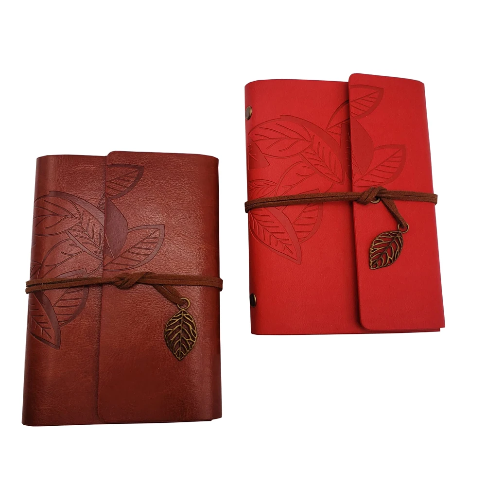 

Small size Retro leather notebook red