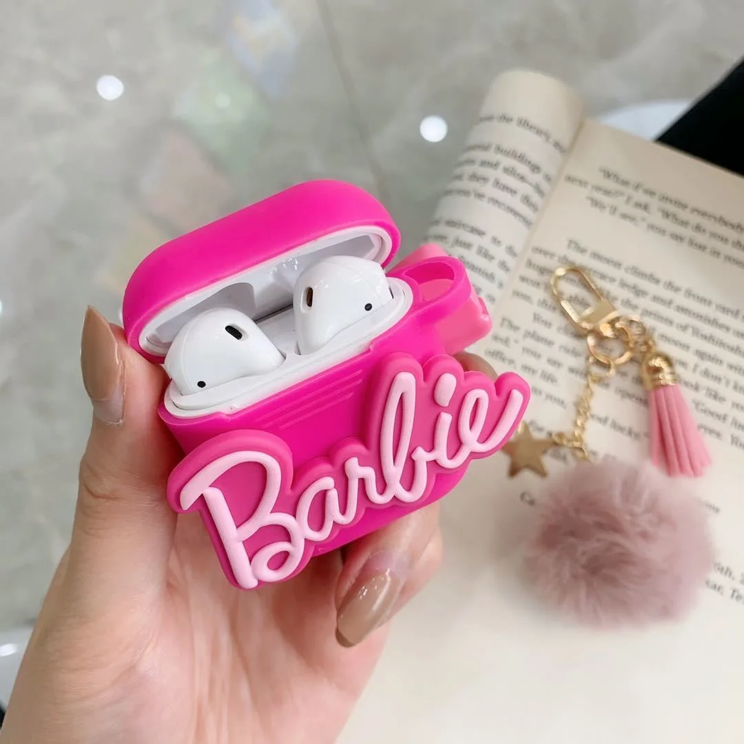 

Pink Barbie Bow AirPods 3 Case Apple AirPods 2 Case Cover IPhone Earphone Accessories Air Pod Lady Girl Anti-drop Silicone Case