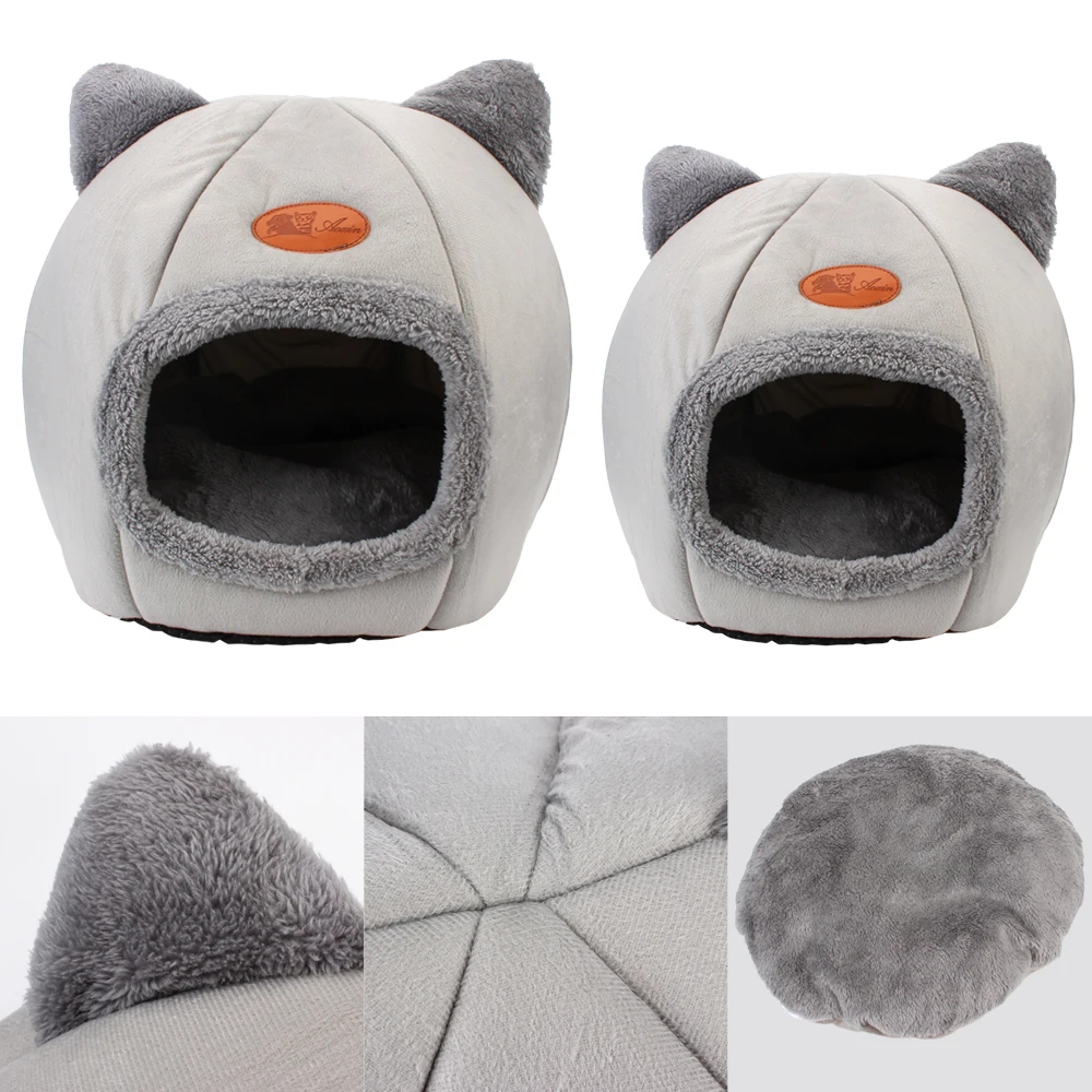 

Pet Dog Cat House Soft Pet Sleeping Mat Cute Animal Puppy Cave Bed Winter Warm Nest Removable Kennel