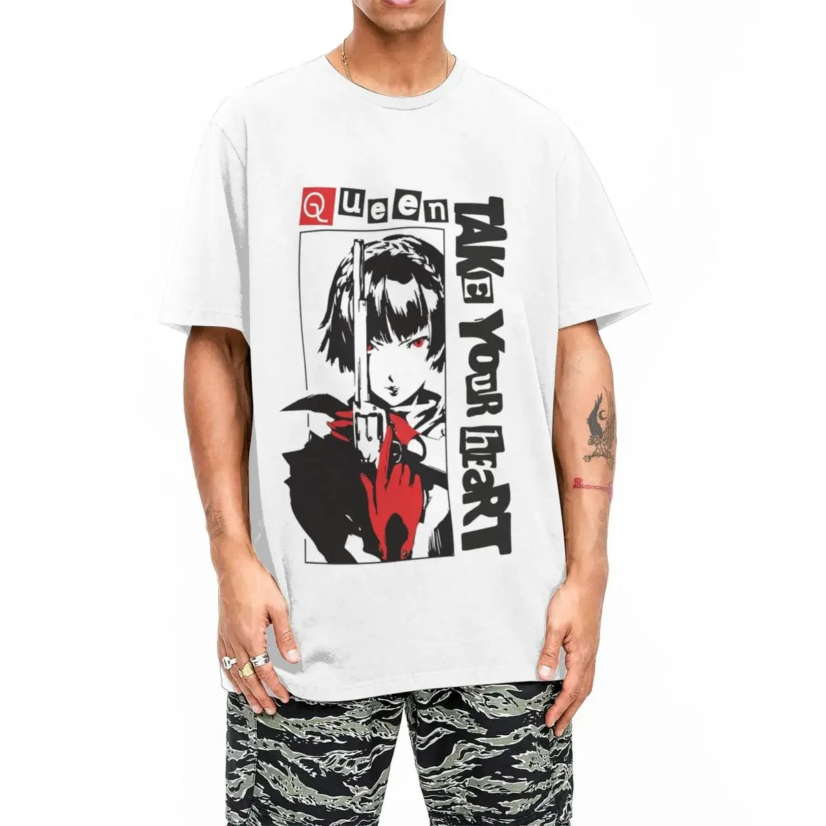 Футболка с коротким рукавом и круглым вырезом из хлопка