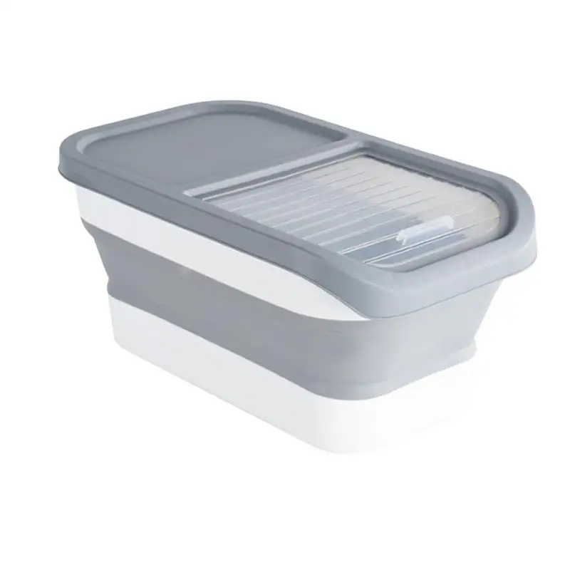 

Foldable Rice Bucket With Sliding Design 22 Lbs Rice Storage Containers Detachable Food-grade Rice Airtight Storage Bin For