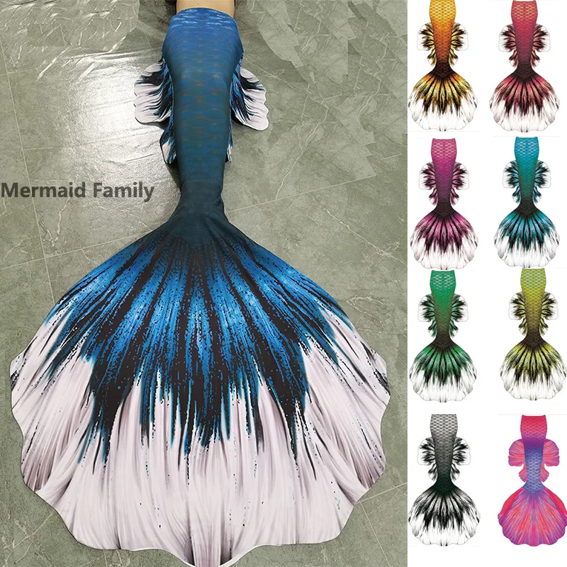 Женское платье с хвостом русалки голубое большого размера для косплея