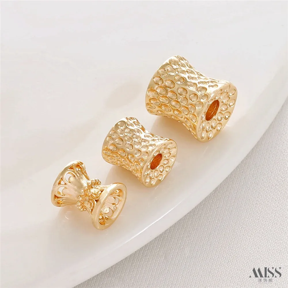 Цветной клетер с позолотой 14 карат вогнутая поверхность тонкая талия бусина