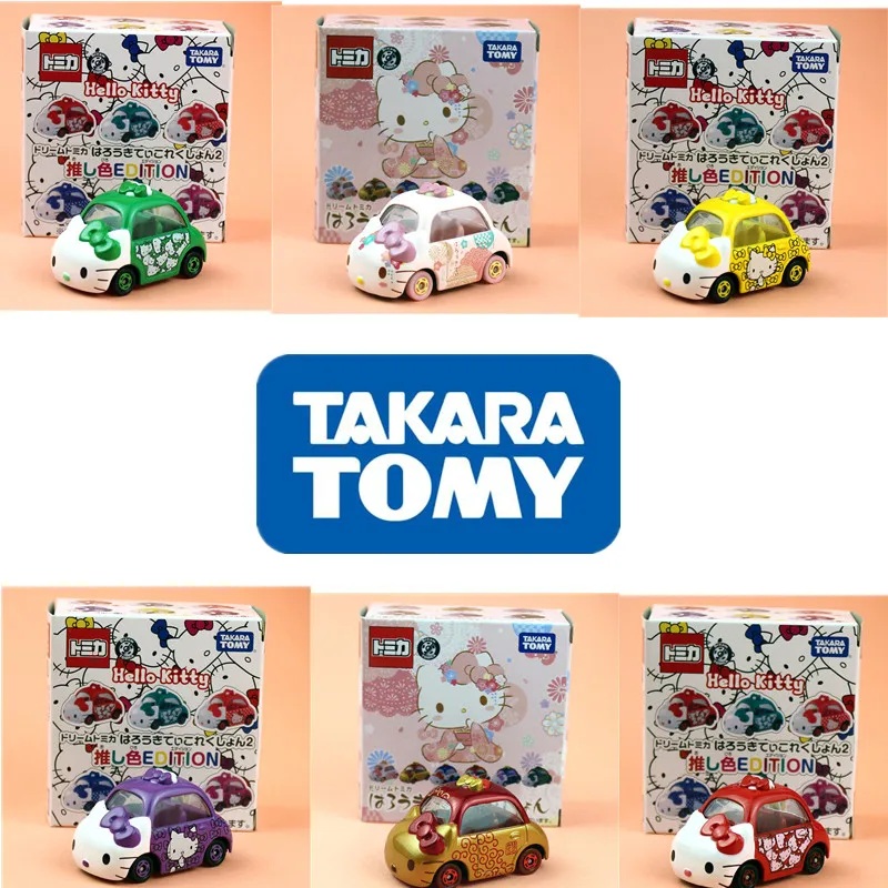 

TAKARA TOMY милый кот КТ модель автомобиля из сплава ограниченный выпуск украшения Розовый Китти такси детские игрушки Рождественский подарок