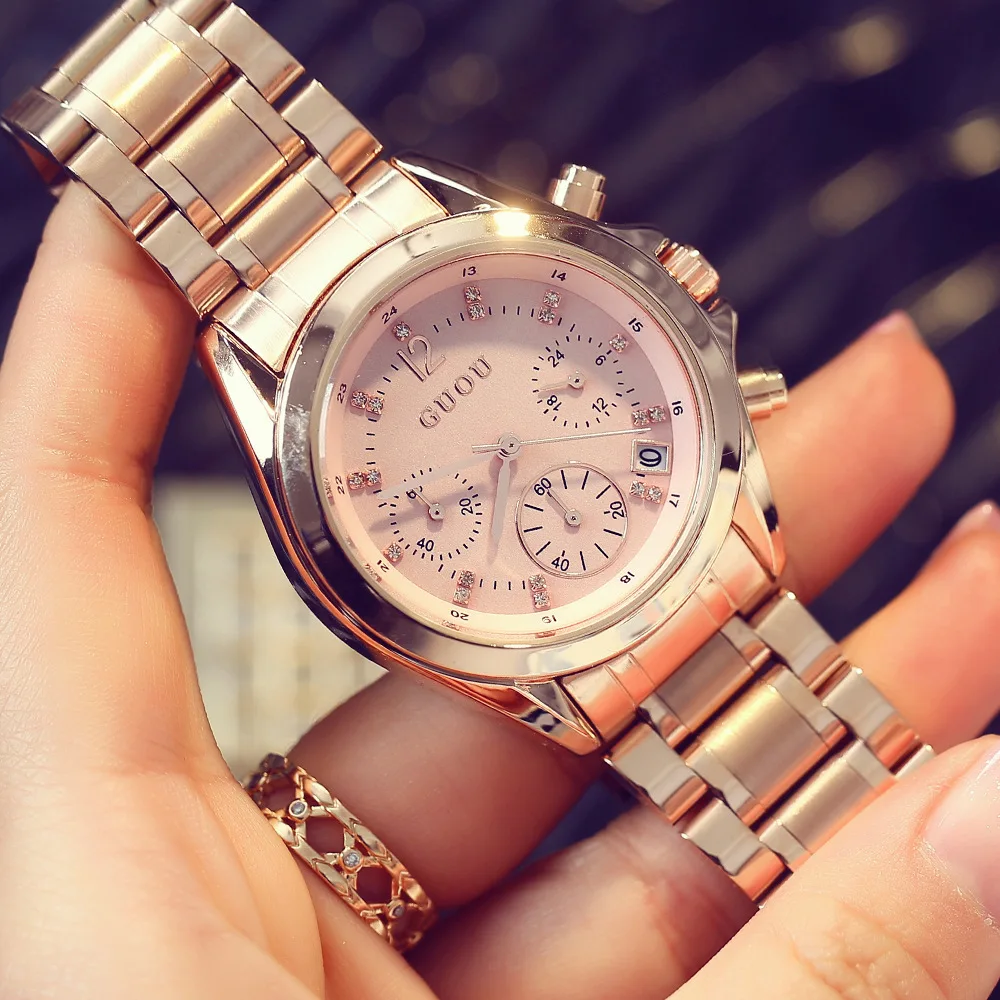 

Luxury Round Quartz Retro Business Dial Casual Wrist Watches Stainless Strap Fashionable Clock Waterproof Wristwatch for Women