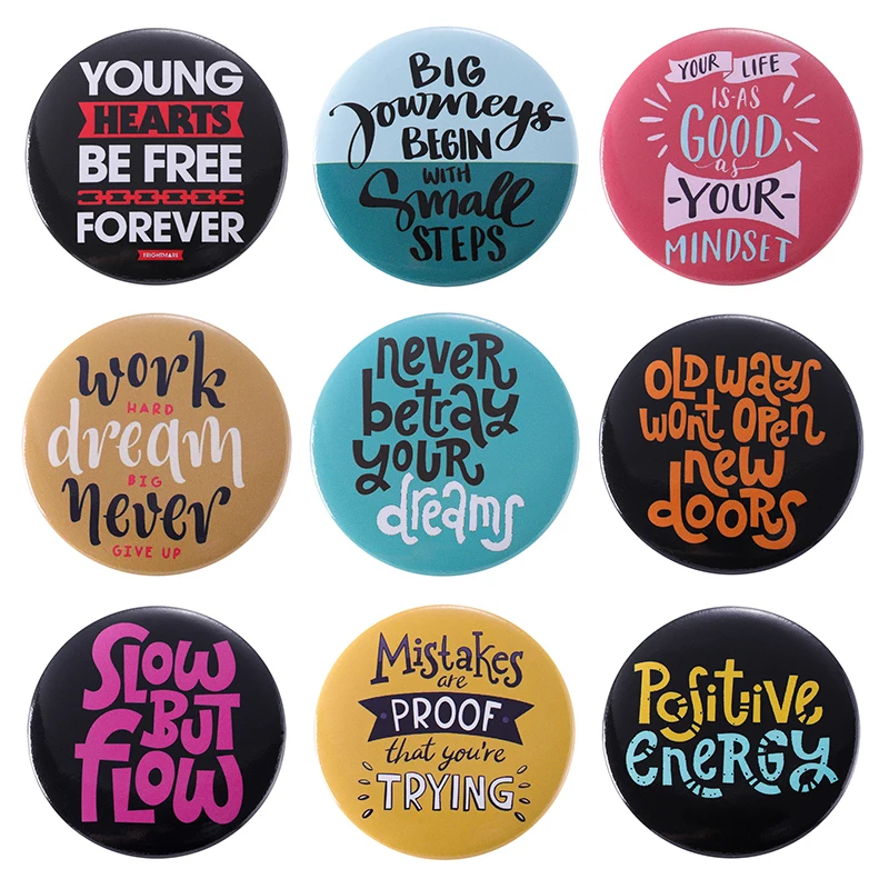 Полезная жестяная булавка с энергией, Вдохновляющие фразы, медленно тяжелая работа, биты, таланты, брошь, значок, смелость, ювелирное изделие, подарок для детей, друзей
