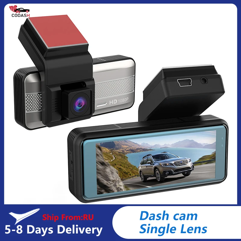 Автомобильный видеорегистратор CODASH 1080P с одним объективом 3 16 дюйма Full HD G-сенсор