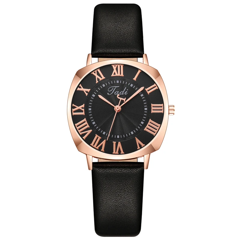 

Watches Women Fashion Casual Quartz Watch Female Rose Gold Water ripple Rome Leather Wristwatches Ladies Girl Relogio Masculino