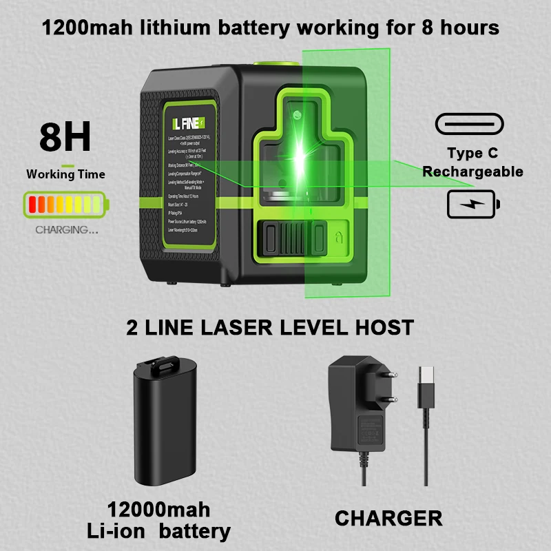

LFINE Лазерный уровень 2 линии зеленый