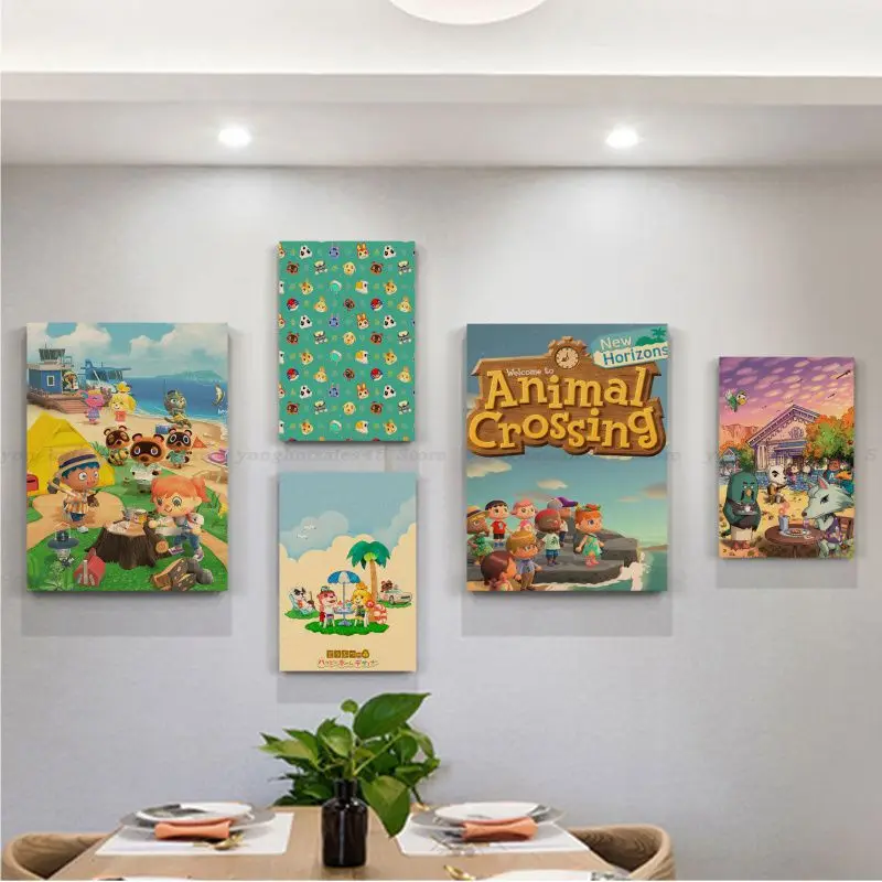 

Game Animal Crossing Classic Anime Poster Retro Kraft Paper Sticker DIY Room Bar Cafe Nordic home decor