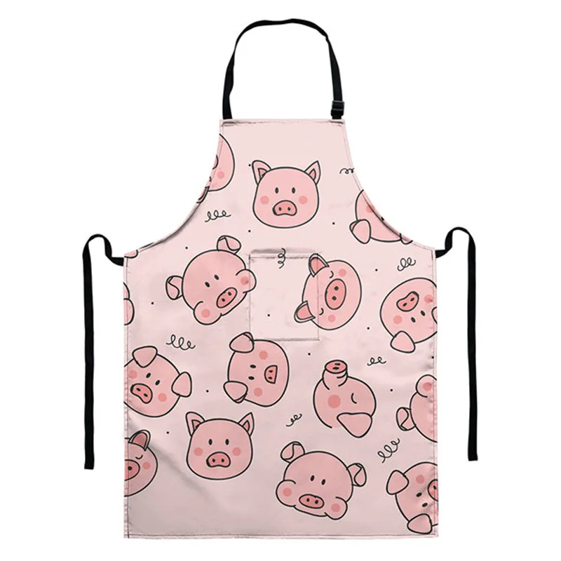 

Cute Pig Pink Kitchen Aprons for Women Sleeveless Aprons Home Cooking Baking Bibs Cleaning Unisex BBQ Chef Apron Men Waterproof