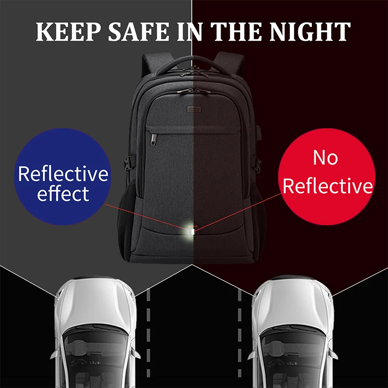 Мужской непромокаемый деловой рюкзак черный дорожный с отделением для ноутбука