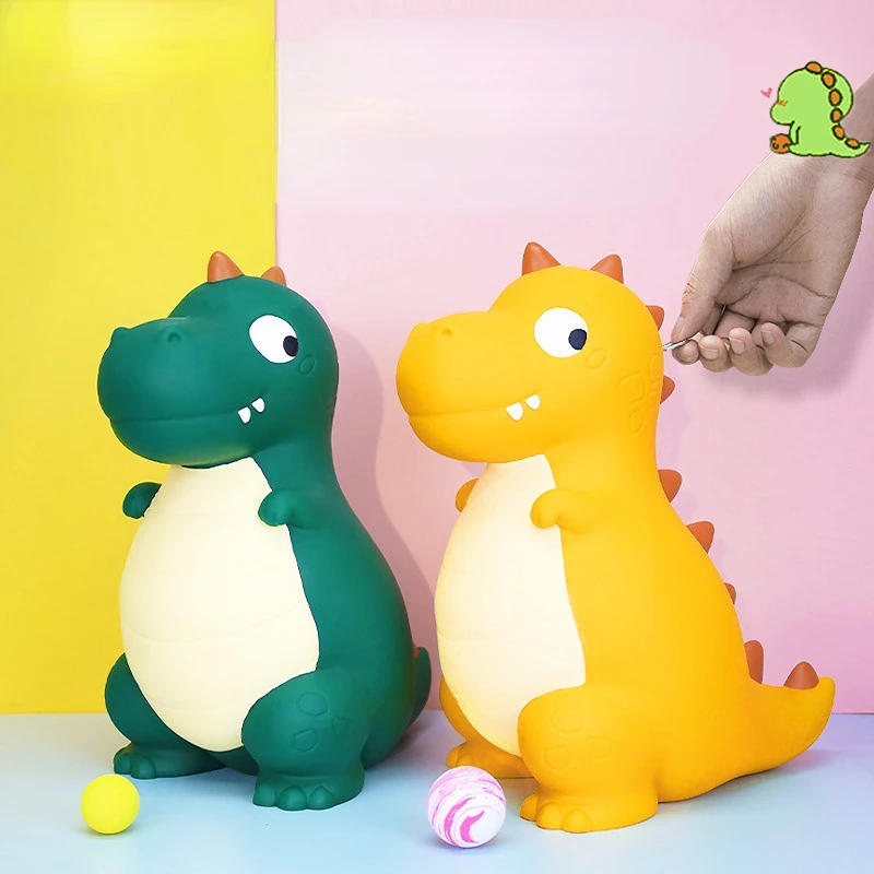 

Dinosaur Piggy Bank Children's Boy Piggy Bank Ornament Large Size Can Enter and Exit Anti Fall New Style