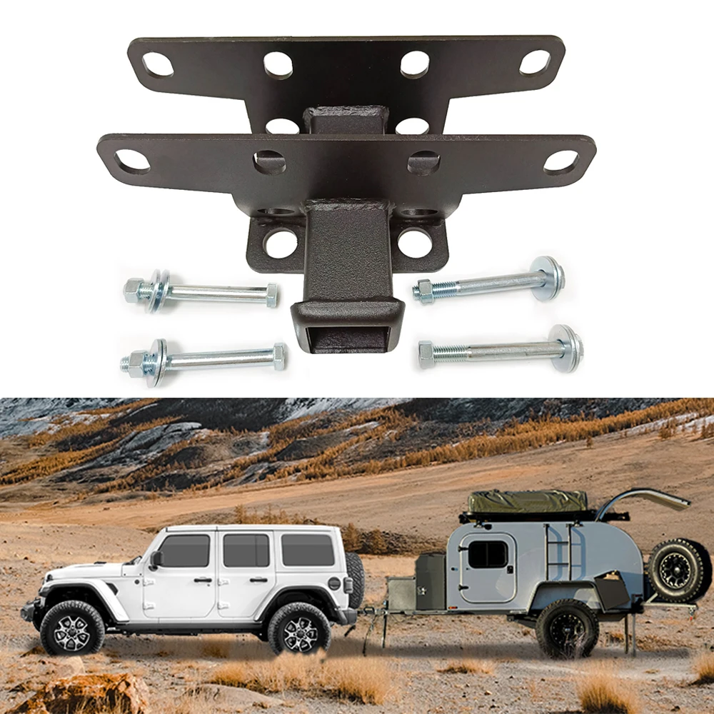 

2" Rear Trailer Hitch Receiver Class Towing Hitch & Cover Kit For Jeep Wrangler JK JKU JL 2007-2021 Tow Combo With Hitch Cover