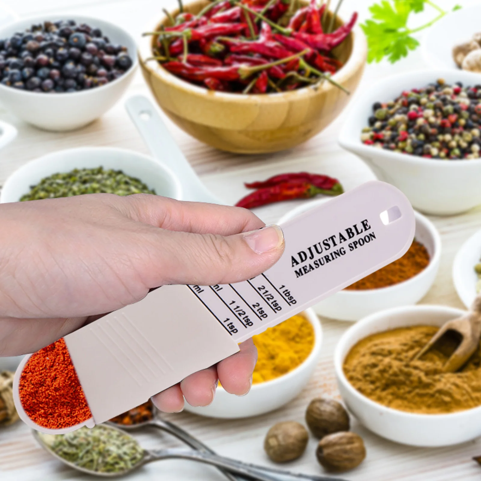 

Отрегулируйте чайную ложку и отрегулируйте столовую ложку для выпечки