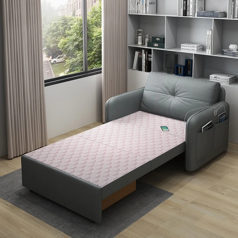 

XK Faux Leather Multifunctional Sofa Bed Foldable Dual-Purpose Double Living Room Small Apartment