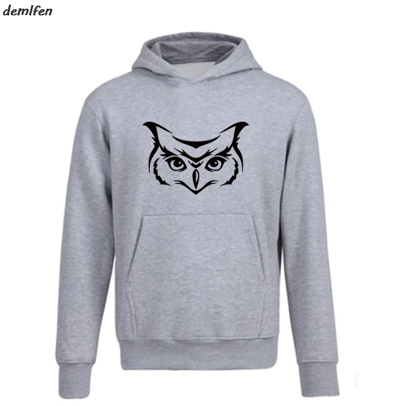 

Novelty Wild Animal Owl Bird Design Hoodie Men's Fashion Hoody Casual Sweatshirt Cool Tops Fleece Hipster Jacket