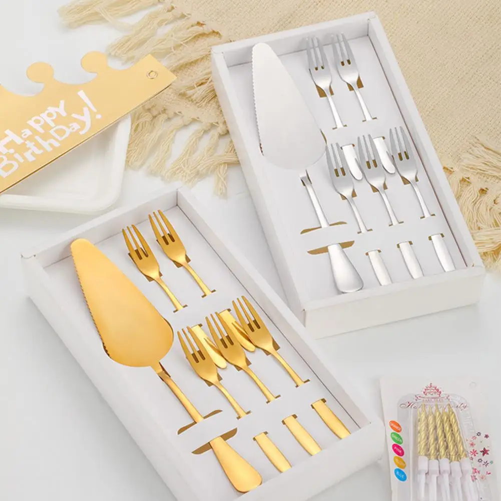 

Практичный набор посуды для торта, многоразовая вилка для торта, высокая твердость, вилка для кексов, вилка для торта, резак для крема для торта, столовые приборы