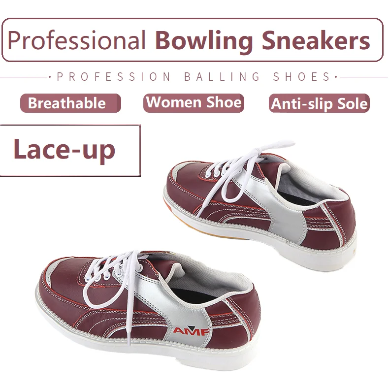 Genuine Leather Women's Bowling Sneakers Breathable Ladies Sports Shoes Skid-proof Professional Bowling Trainers for Female