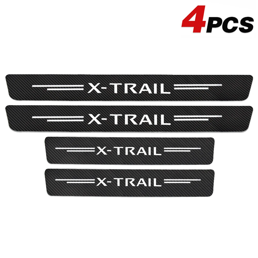 

4Pcs For Nissan Xtrail X Trail T30 T31 T32 Tuning Carbon Fiber Car Door Threshold Sill Sticker Decal Side Sill Plate Accessories