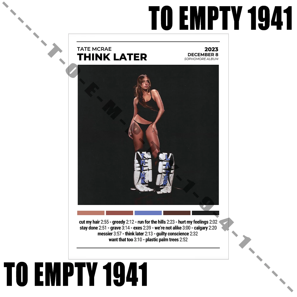 

Музыкальный Настенный декор Tate Mcrae Singer плакат печать на холсте Think, музыкальный декор для домашней комнаты