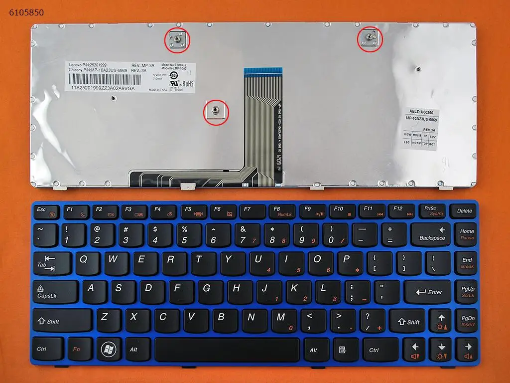 

US Laptop Keyboard for LENOVO Z380 Z480 Z485 G480 G485 B480 B485 Z385 G400 G405 G410 BLUE FRAME BLACK